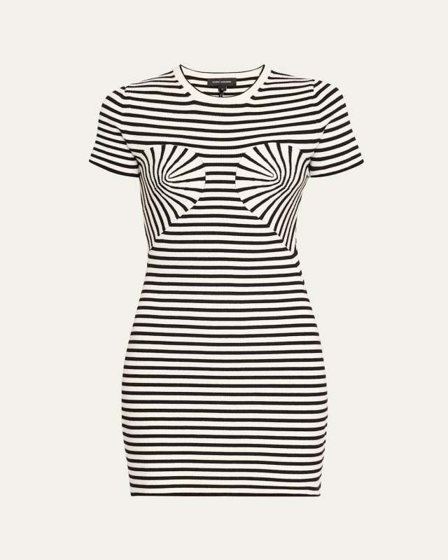 Stripe Seamed Up Knit Mini Dress